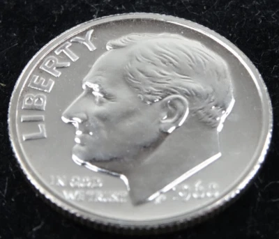 1960 Roosevelt Dime PR Proof 90% Silver Coin US Mint 10C - Image 1 of 4