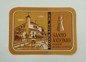 Original Rare Vintage Luggage Label / Sticker Pousada De Santo Antonio Serem - Picture 1 of 2