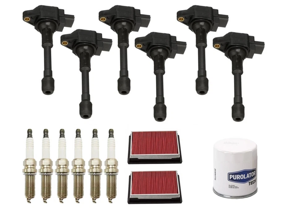 Bobinas de encendido y bujías de iridio filtro de aceite para Nissan 350Z 2007-2009 3,5 L Foto 1 de 4