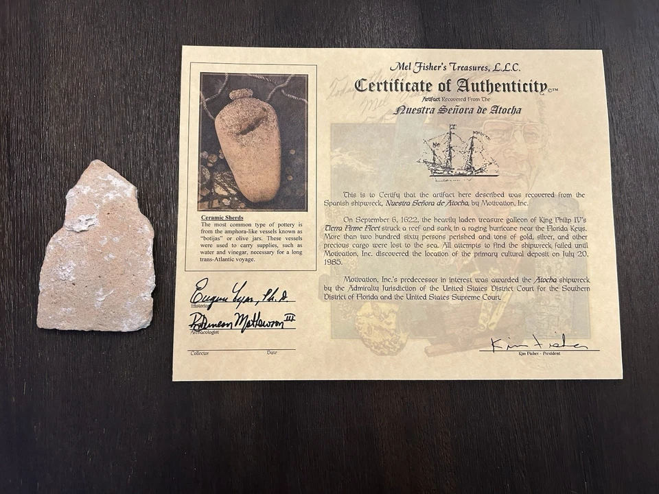 Atocha Shipwreck Pottery with COA - Image 1 of 4