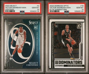 Victor Wembanyama RC Rookie PSA 10 Bundle - Spurs - 2023 NBA Panini Select Optic - Picture 1 of 5