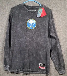 NWT Mitchell & Ness Buffalo Sabres NHL Long Sleeve Gray Medium Shirt - Picture 1 of 11