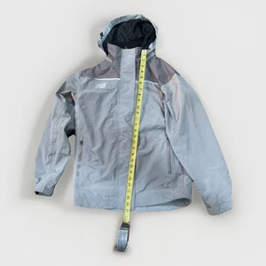 New Balance 2-Tone Gray Waterproof Rain Jacket XS – Hooded, Reflective, Sport - Picture 1 of 11