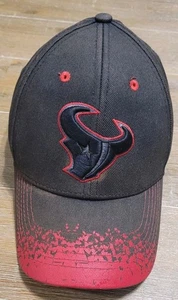 Houston Texans Black Hat NFL Red Splattered Cap Adjustable Football Team Apparel - Picture 1 of 5