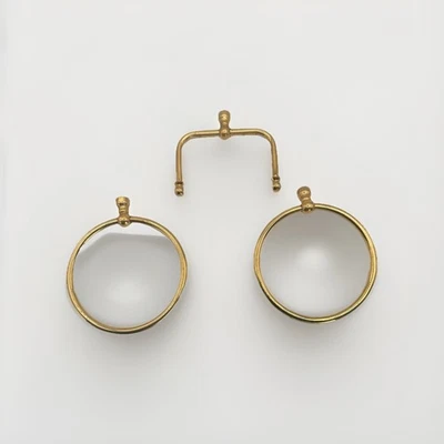 Vintage Polished Brass Bathroom Towel Rings & Toilet Paper Holder Set - Image 1 of 4