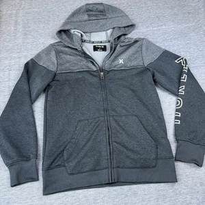 Nike Dri-Fit Hurley Full Zip Up Hoodie Sz Boys L Grey Gray Jacket - Picture 1 of 7