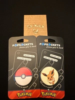 Popsockets Universal Phone Grip & Stand Pokémon Pokeball & Eevee Pop Socket New - Image 1 of 4