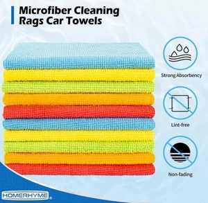 Microfiber Cleaning Cloth Set of 100 Towel Rag Car Polishing Detailing Noscratch - Picture 1 of 5