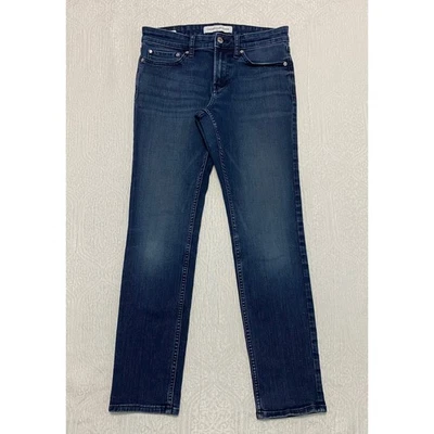 Pantalones de mezclilla para hombre Calvin Klein 29x30 calce ajustado lavado oscuro bigotes Foto 1 de 4