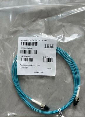 IBM Fibre-Optic Cable 3M / LC-LC / om3 - PN: 15R8846 - Image 1 of 4