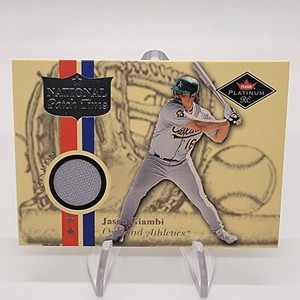 2001 Fleer Platinum National Patch Time Relic Card Jason Giambi Athletics