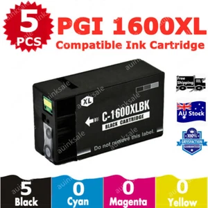 5X Non-OEM PGI1600XL PGI 1600XL BLACK ONLY Ink Cartridges For Canon MB 2060 2360 - Picture 1 of 2