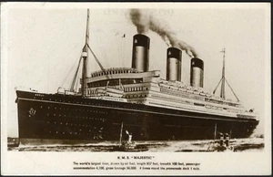ENGLAND 1925PS R.M.S MAJESTIC word large line @ SOUTHAMPTON PAQUEBOT to Romani - Picture 1 of 2