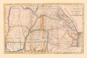 1831 Karte von Südgeorgien zeigt Indianerländer - Bild 1 von 4