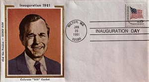 Día de la Inauguración de la Seda Colorano 1981 Vicepresidente George H. W. Bush Milton Mass - Imagen 1 de 1