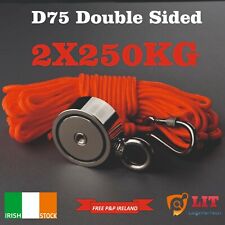 Magnet Fishing Double Sided D75mm 250KG Each Side Neodymium With 20m Rope