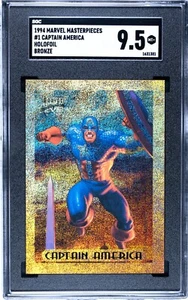 1994 MARVEL MASTERPIECES BRONZE HOLOFOIL INSERT CHASE CARD #1 CAPTAIN AMERICA - Picture 1 of 2