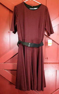 Vestido Danny & Nicole Rojo Lunares Talla 6-16 Cintura Caída Mangas con Cinturón TÚ ELIGES Foto 1 de 2