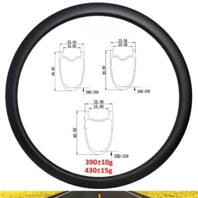 Disco de llanta de carbono para bicicleta de carretera 700C 40X25 mm o gancho de freno en V rueda de 16-28 agujeros Foto 1 de 4