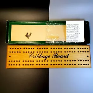 Puzzles & Games New Zealand Cribbage Board NZ Native Tawa Wood 4 Brass Pegs - Picture 1 of 6