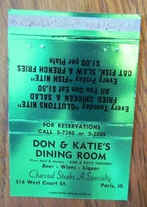 40 STRIKE: DON & KATIE'S DINING ROOM (DON KATIE OSBORNE) (PARIS, ILLINOIS) -F9 - Picture 1 of 1