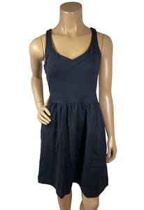 Cynthia Rowley Black Dress Size S Racerback Sweetheart Neck Gold Zipper Close - Picture 1 of 9