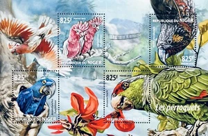 NIGER PARROTS STAMPS SHEET 2015 MNH COCKATOO BIRD PARROT BIRDS WILDLIFE MACAW - Picture 1 of 1