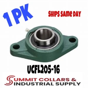 UCFL205-16 Pillow Block Flange Mounted Bearing 1" Bore 2 Bolt (1 pk) - Picture 1 of 2