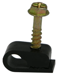 Telecrafter S4BK Coax Flex Clips Fastener Clamp RG-6 RG59 Wire Black 20-100 pcs - Picture 1 of 2