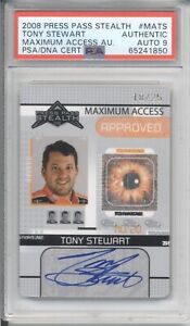 2008 Press Pass TONY STEWART PSA 9 Stealth Maximum Access Signed 18/25 Autograph