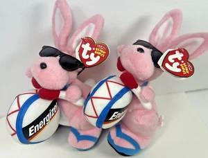 2 Energizer Bunnies TY Beanie Babies Exclusivo Nuevo ¡Tan Lindo! Rosa - Imagen 1 de 4