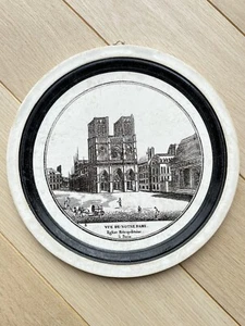 Grand Médaillon en Faience de Choisy - Vue de Notre-Dame de PARIS - début XIXe - Bild 1 von 2