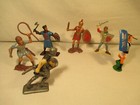 Ritter und Römer Kunststoff Figuren Star Frankreich 6 Stück Knight Figures alt
