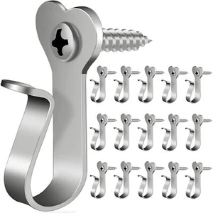 20 Pack Light Hanger Hooks Stainless Steel Screw In Hooks for String Lights - Picture 1 of 8
