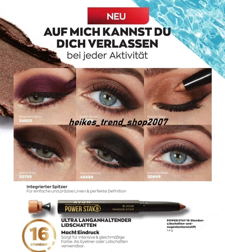 Avon POWER STAY 16h lang anhaltender Lidschattenstift / Kajalstift Neu - Bild 1 von 1