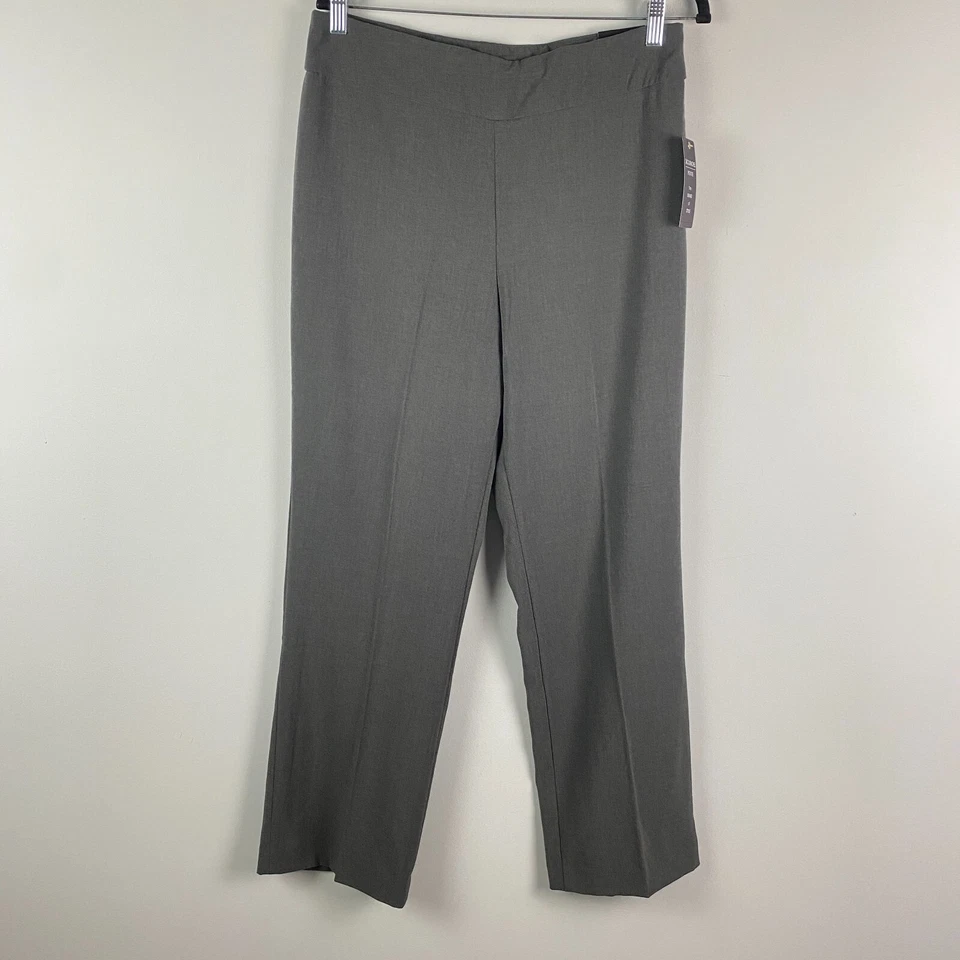 Zac & Rachel Pants Womens 12P The Ultimate Fit Gray Straight Leg Pull On - Image 1 of 4