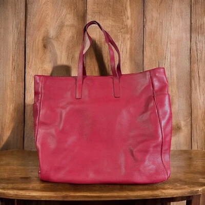 Bolso de Mano Express Design Studio Cuero Rojo Oscuro Forrado en Tela Profesional Foto 1 de 4