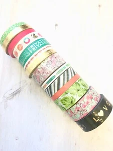 13 Rolls Flamingo Map Leaves Washi Tape Tube Papercraft Planner Supply DIY Craft - Picture 1 of 1