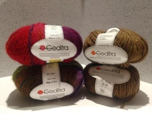 Lot of 4 GEDIFRA (50g)  *HIGHLAND-TWEED & FASHION TREND*  YARNS - Picture 1 of 9