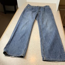 Nautica NJC Relaxed Fit Destructed Blue Jeans Men's 32X32