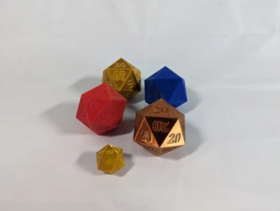 所有 20 年代 D20 for Critical Success x 20 D&D 角色扮演骰子(多种尺寸和颜色) — 第 1/3 张图片