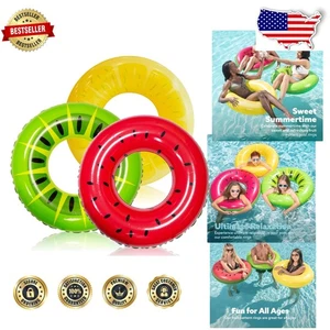 32,5" aufblasbare Schwimmschläuche, 3er Pack Obst Design, robustes Vinyl, Erwachsene - Bild 1 von 9