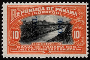 Canal Zone Stamp Scott #45 Mint F-VF - 10 Cents Orange & Black Culebra Cut Issue - Picture 1 of 1