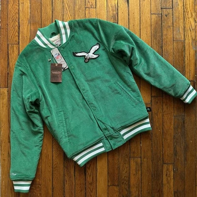 NUEVO CON ETIQUETAS Chaqueta Mitchell & Ness NFL Philadelphia Eagles Pana Hombres M Kelly Verde Foto 1 de 4