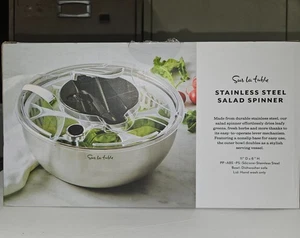 Used Only Once,  Sur La table Stainless Steel Salad Spinner for Greens and Herbs - Picture 1 of 5