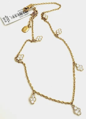 Collar LAUREN Ralph Lauren Cristal Tono Dorado Dije Nuevo con Etiquetas $58 Foto 1 de 4
