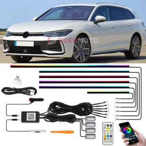 For VW Passat 10 in 1 Car Interior RGB LED Ambient Neon Light Atmosphere Lights - Picture 1 of 13