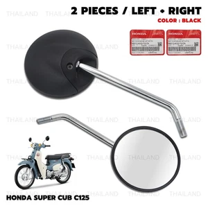 Pair Black Mirror New For Honda Super Cub C125 2019 - 2025 - Imagen 1 de 7