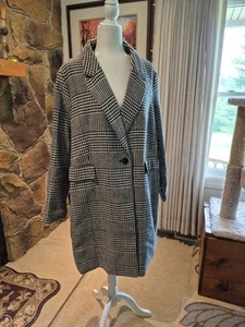 NWT Maurices Houndstooth Black/White Dress Coat One Button Size 2X - Picture 1 of 9