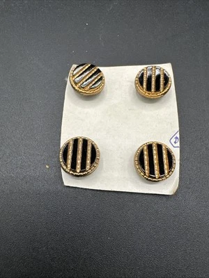 "Botones dorados con rayas negras 13 mm o 1/2""" Foto 1 de 3
